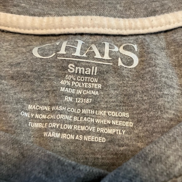 Chaps Charcoal Long Sleeve Henley - Picture 3 of 3